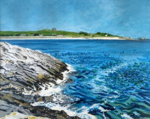 Longis Bay, Alderney. Acrylics on paper - 41 x 51 cm