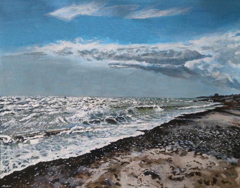 Shoreham beach, Acrylics on paper - 41 x 51 cm