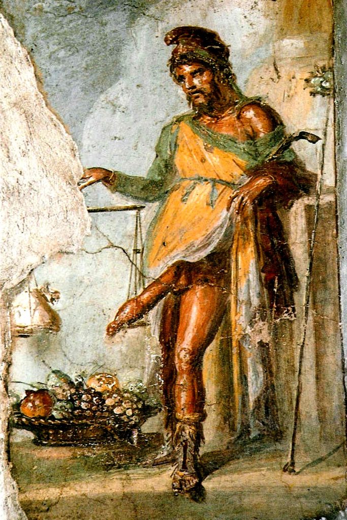 Priapus, from a fresco in Pompeii